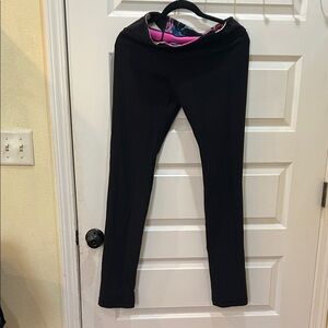 lululemon athletica Black Leggings with Pink Waistband